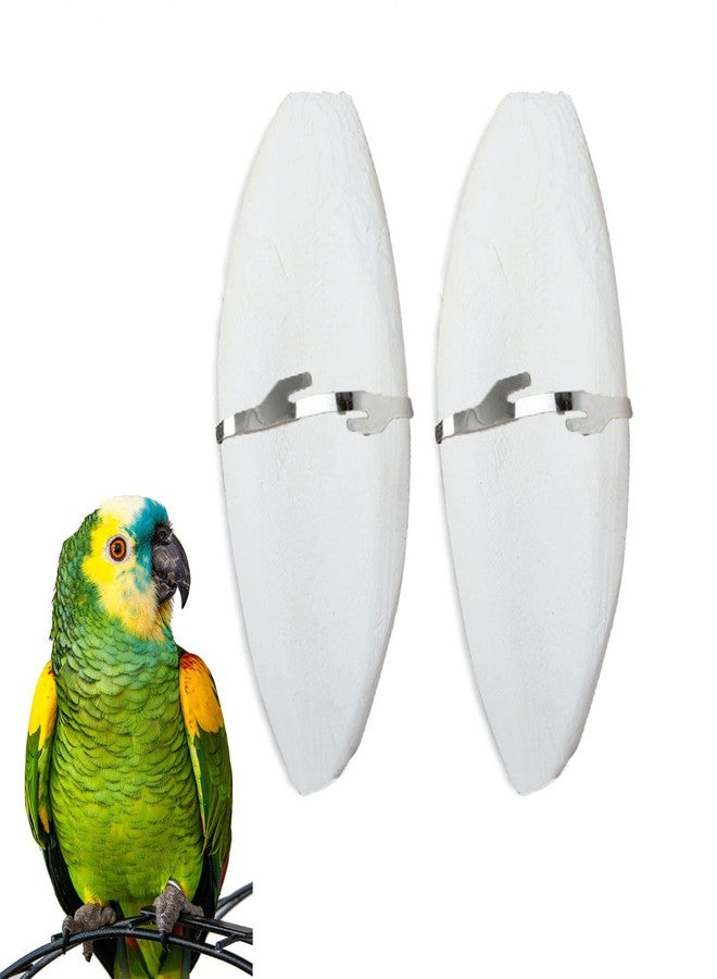 Mivofun 2 Pack Big Cuttlebones for Birds Parakeets Cockatiels African Greys All Parrots Tortoise Snails Animals, 6.3-6.5inch Large Cuttlefish Bones with Holder for Bird Cage - Image 1